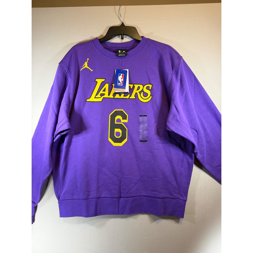 Jordan Los Angeles Lakers LeBron James 6 Crewneck Sweatshirt Purple Mens